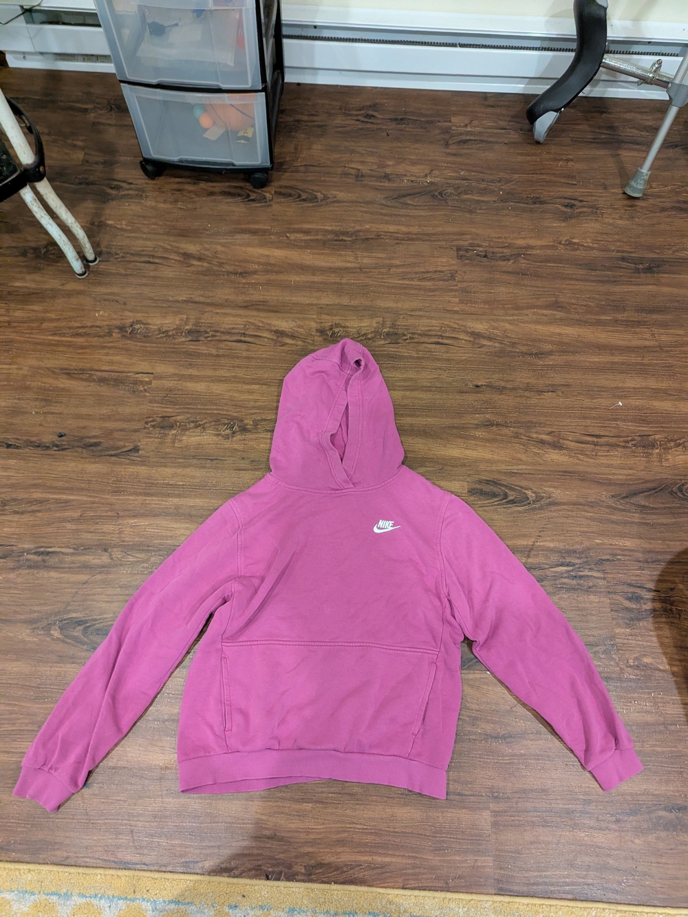 Nike Magenta Kids Hoodie with White Logo